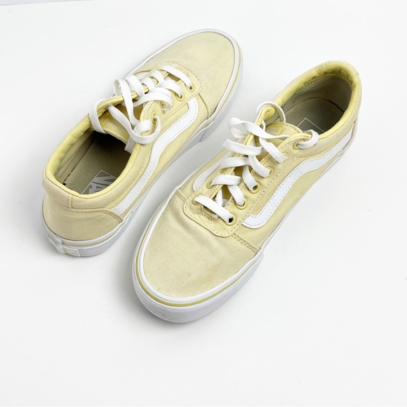 VANS Yellow Low Top Lace Up Canvas Sneakers, Size 8.5 - Picture 1 of 8
